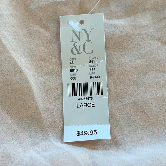 NWT Soho by New York & Co Pink Lace 3/4 Sleeve Blouse - Size L - Picture 5 of 11